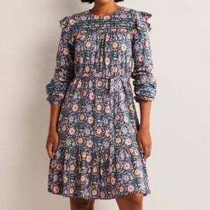Boden Floral Midi Dress - Blue and Pink